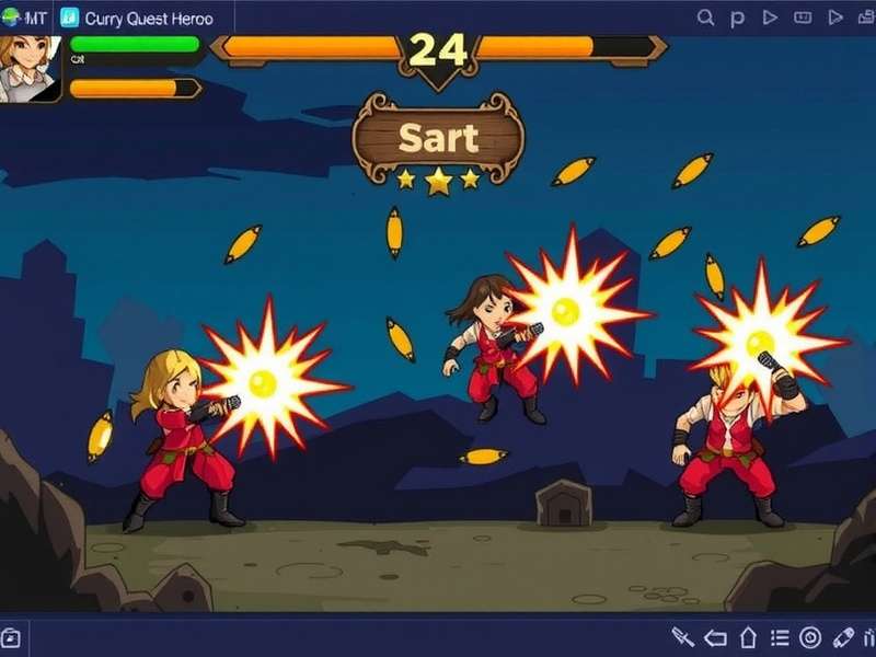 Curry Quest Hero combat scene with spice attacks